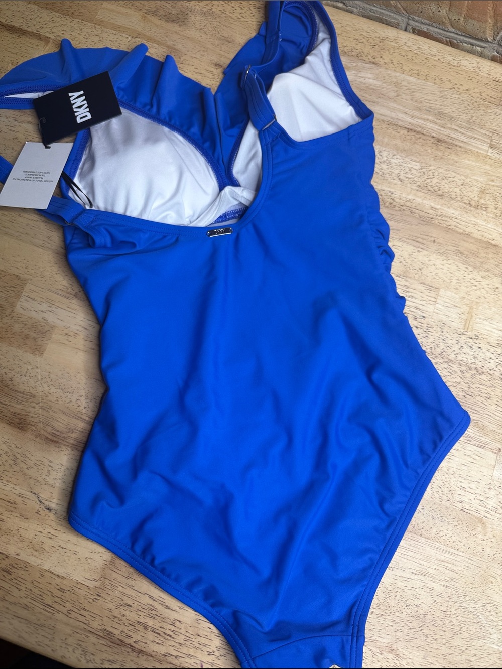 Dkny Royal Blue Ruffle One-Piece Swimsuit - Picture 4 of 6